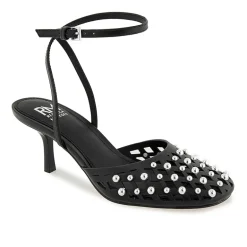 RM Rebecca Minkoff Fiona Womens Round Closed Toe Spool Heel Pumps