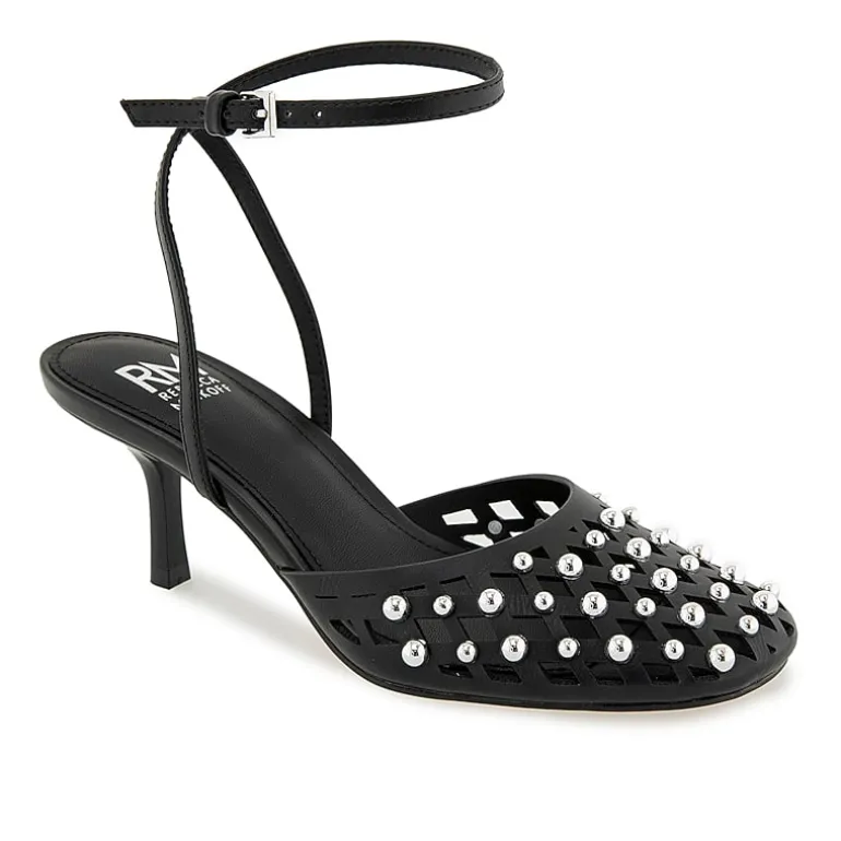RM Rebecca Minkoff Fiona Womens Round Closed Toe Spool Heel Pumps