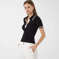 RM Rebecca Minkoff Womens Short Sleeve Polo Shirt