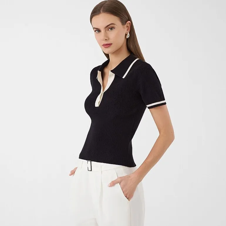 RM Rebecca Minkoff Womens Short Sleeve Polo Shirt