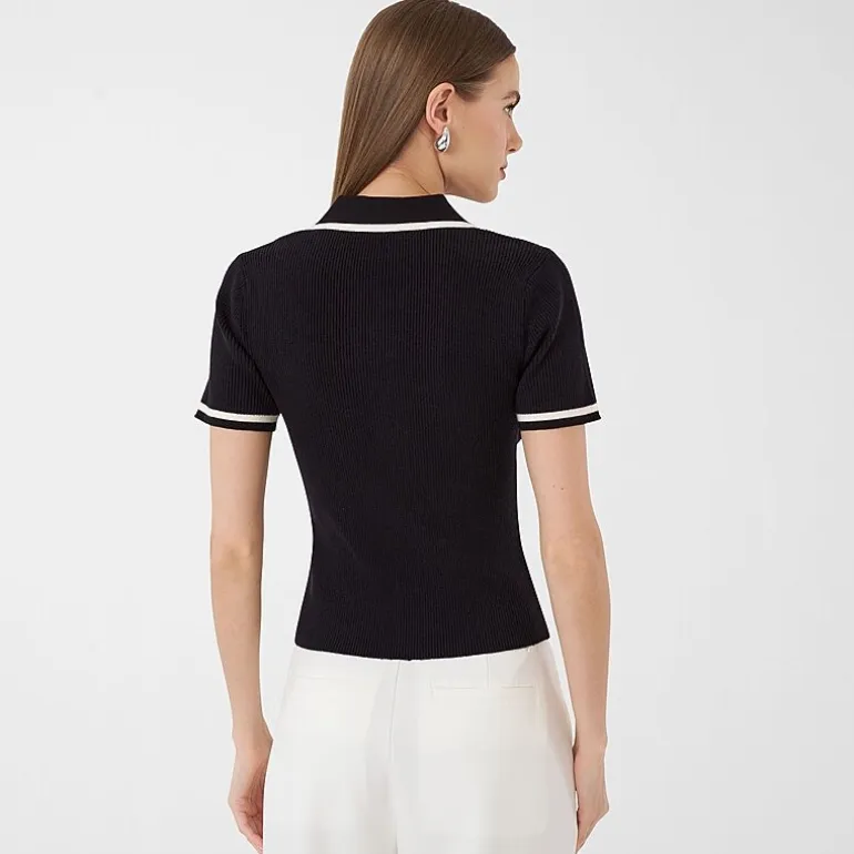 RM Rebecca Minkoff Womens Short Sleeve Polo Shirt