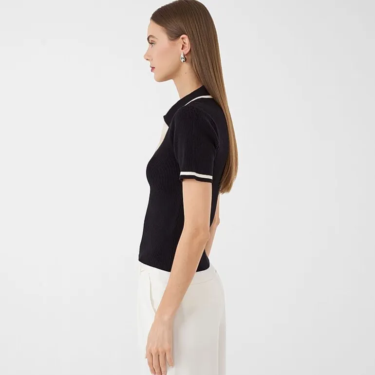 RM Rebecca Minkoff Womens Short Sleeve Polo Shirt