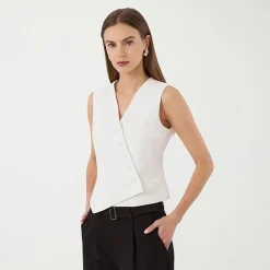 RM Rebecca Minkoff Womens V Neck Sleeveless Vest