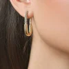 RM Rebecca Minkoff Womens White Cubic Zirconia 14K Gold Over Brass 3.5mm Hoop Earrings