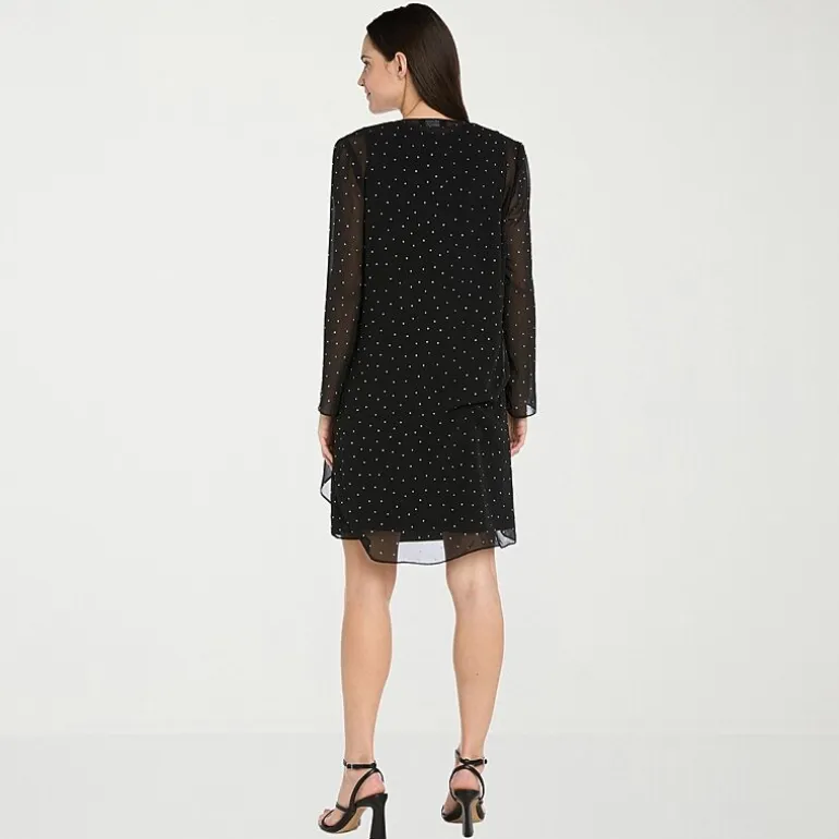 R & M Richards Womens Jacket Dress With Removable Necklace