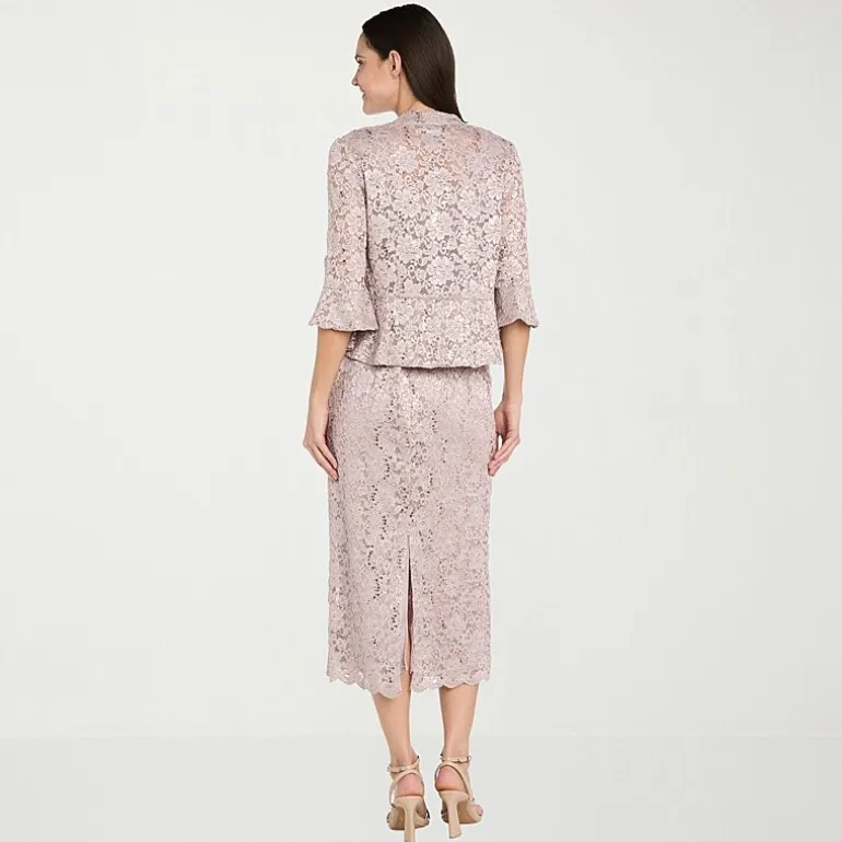 R & M Richards Womens Midi Jacket Dress