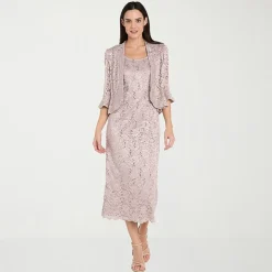 R & M Richards Womens Midi Jacket Dress