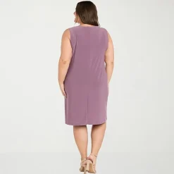 R & M Richards Womens Plus Jacket Dress With Removable Necklace