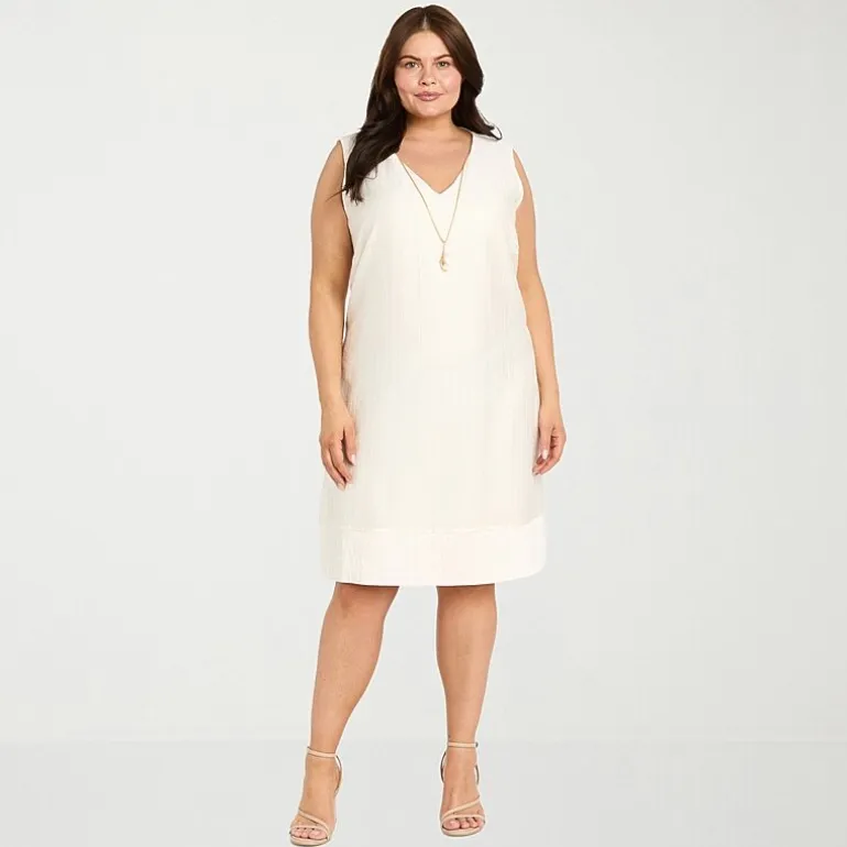 R & M Richards Womens Plus Jacket Dress With Removable Necklace