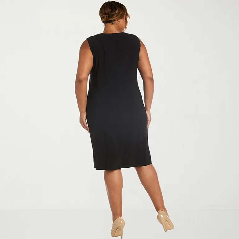 R & M Richards Womens Plus Leaf Jacket Dress With Removable Necklace