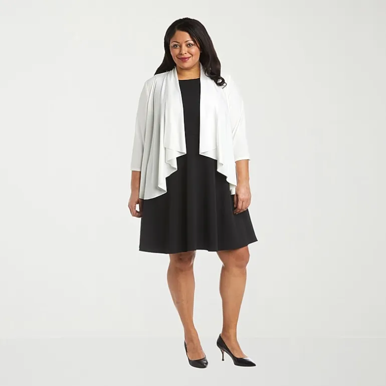 R & M Richards Womens 3/4 Sleeve Shrug Plus