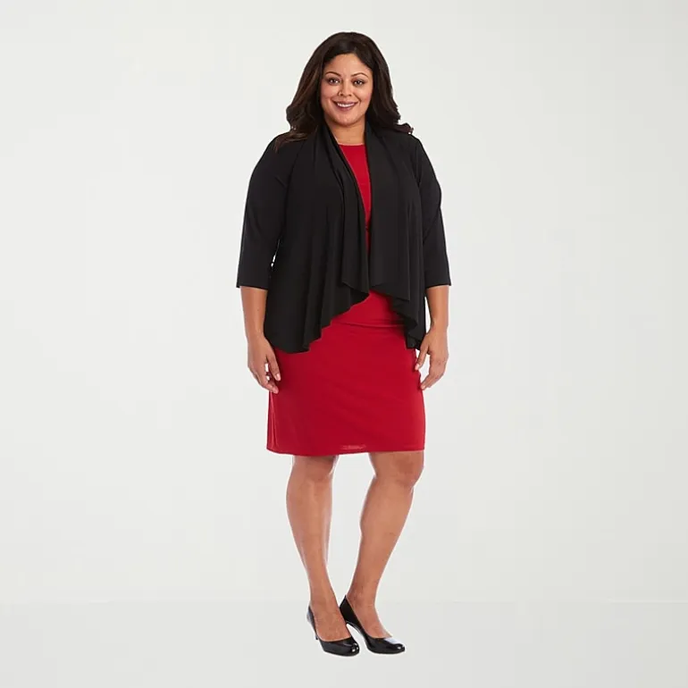 R & M Richards Womens 3/4 Sleeve Shrug Plus
