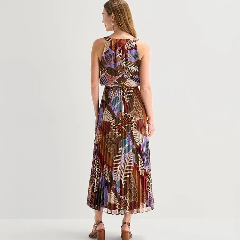 Robbie Bee Womens Round Neck Sleeveless Maxi Dress