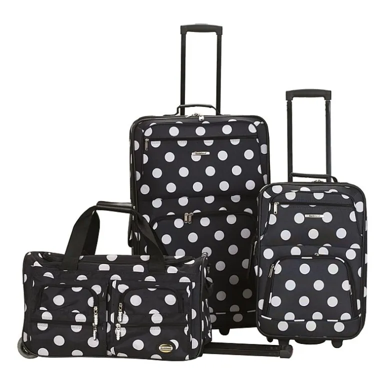 Rockland Spectra Polka Dot 3-pc. Softside Luggage Set