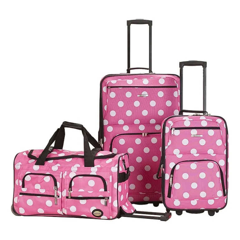 Rockland Spectra Polka Dot 3-pc. Softside Luggage Set