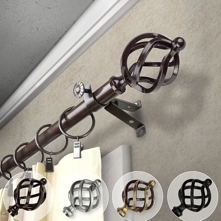 Rod Desyne 13/16" Adjustable Curtain Rod with Twist Finials