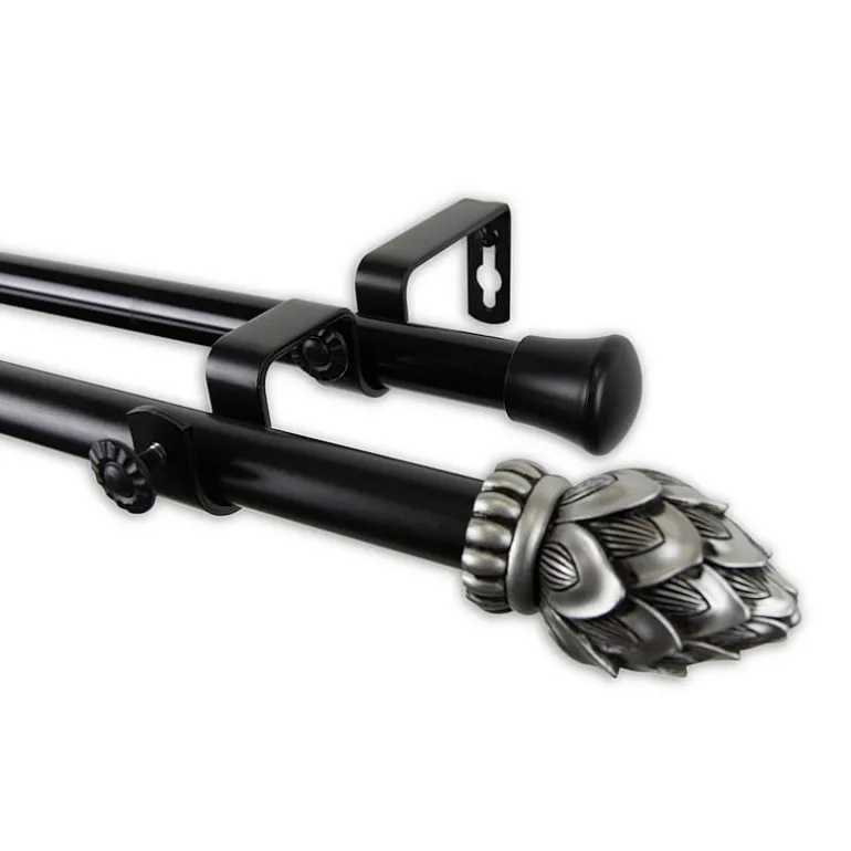 Rod Desyne Bud 13/16" Adjustable Double Curtain Rod