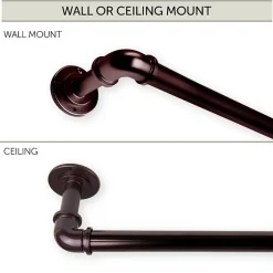 Rod Desyne Industrial Pipe Blackout 1 IN Adjustable Curtain Rod