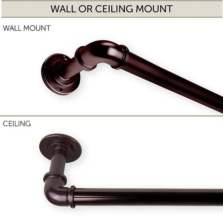 Rod Desyne Industrial Pipe Blackout 1 IN Adjustable Curtain Rod