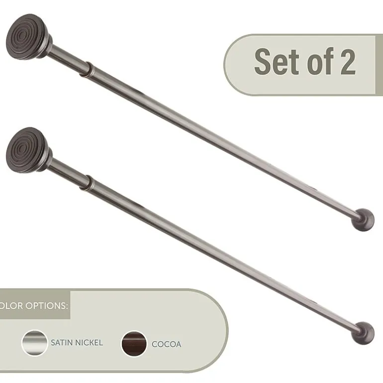 Rod Desyne 2pk Decorative 7/16 IN Tension Curtain Rod