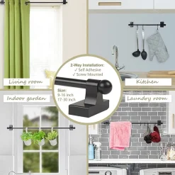 Rod Desyne Self Adhesive 7/16 IN Adjustable Curtain Rod