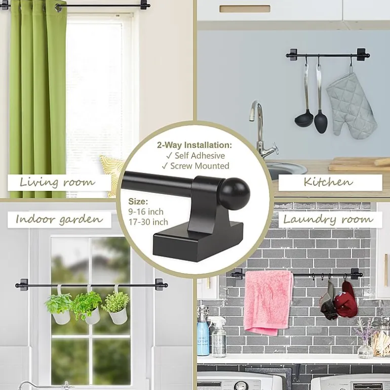 Rod Desyne Self Adhesive 7/16 IN Adjustable Curtain Rod