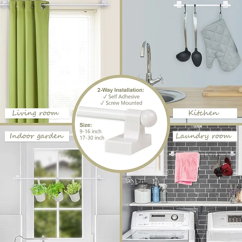 Rod Desyne Self Adhesive 7/16 IN Adjustable Curtain Rod