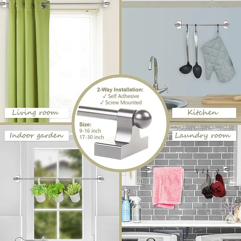 Rod Desyne Self Adhesive 7/16 IN Adjustable Curtain Rod