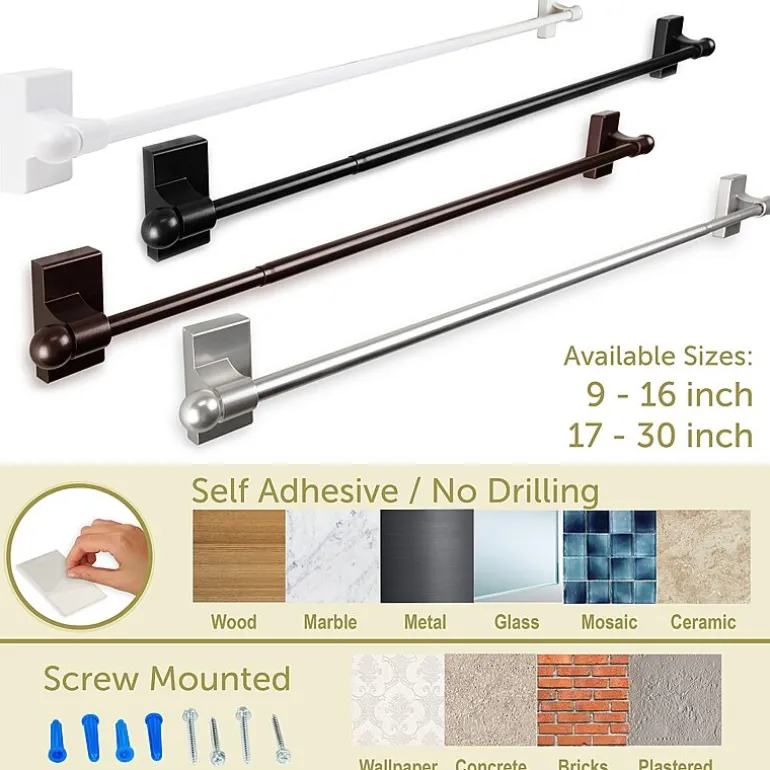 Rod Desyne Self Adhesive 7/16 IN Adjustable Curtain Rod