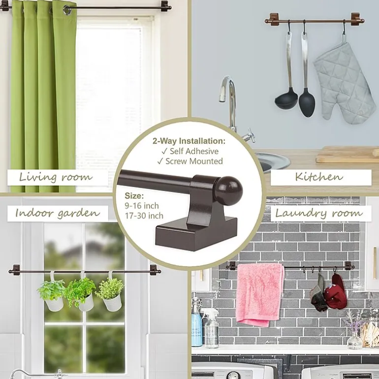 Rod Desyne Self Adhesive 7/16 IN Adjustable Curtain Rod