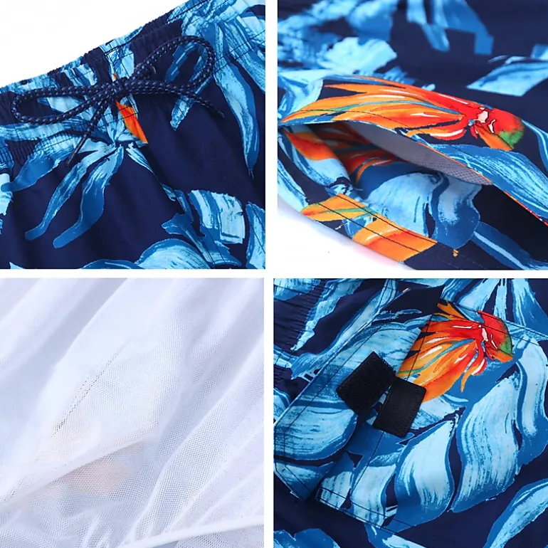 Rokka&Rolla Men’s Quick-Dry Mesh-Lined Swim Trunks