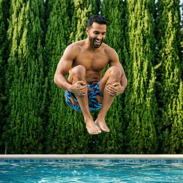 Rokka&Rolla Men’s Quick-Dry Mesh-Lined Swim Trunks