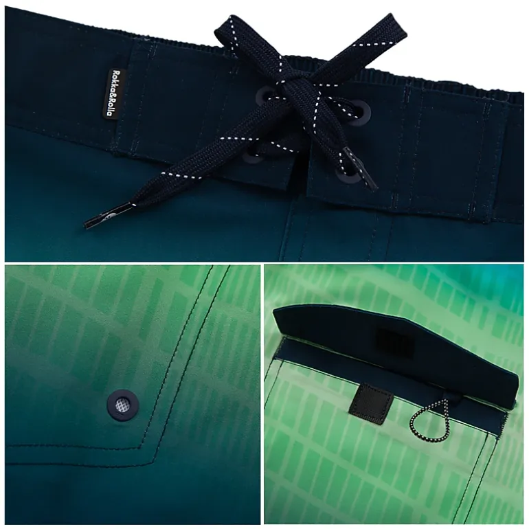 Rokka&Rolla Mens Stretch 9" Quick-Dry Board Shorts UPF 50+