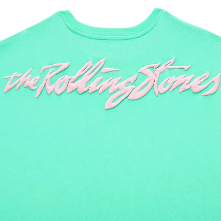 Rolling Stones Oversized Tee Womens Juniors Crew Neck Short Sleeve Regular Fit Graphic T-Shirt