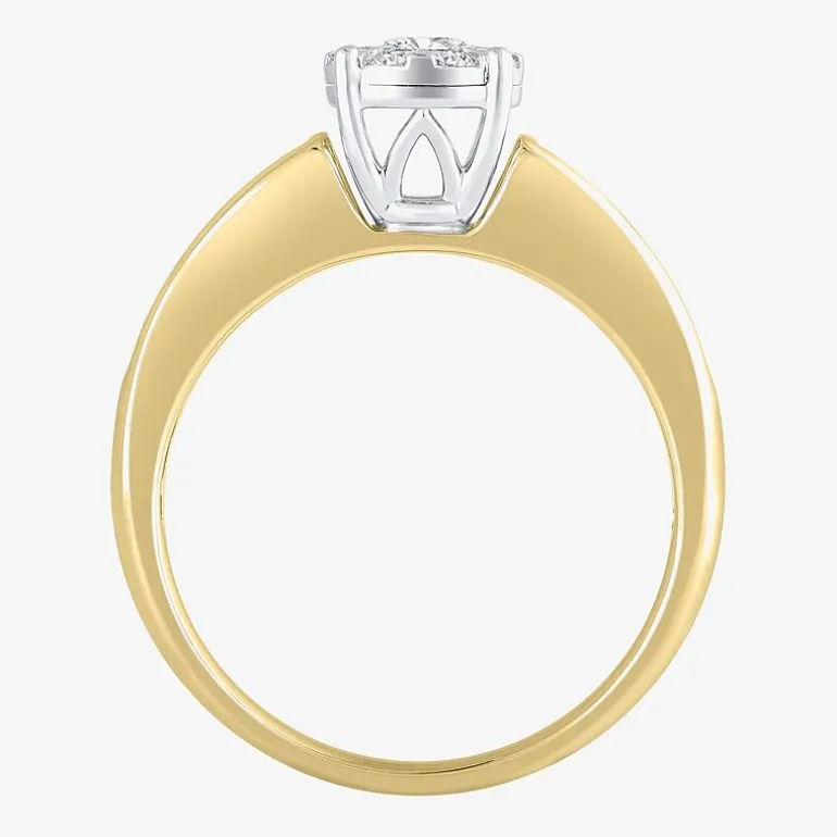 Round 1 CT.T.W. Natural Diamond Side Stone Bridal Set in 10K or 14K Gold