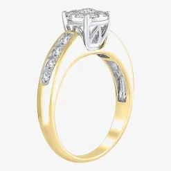 Round 1 CT.T.W. Natural Diamond Side Stone Bridal Set in 10K or 14K Gold