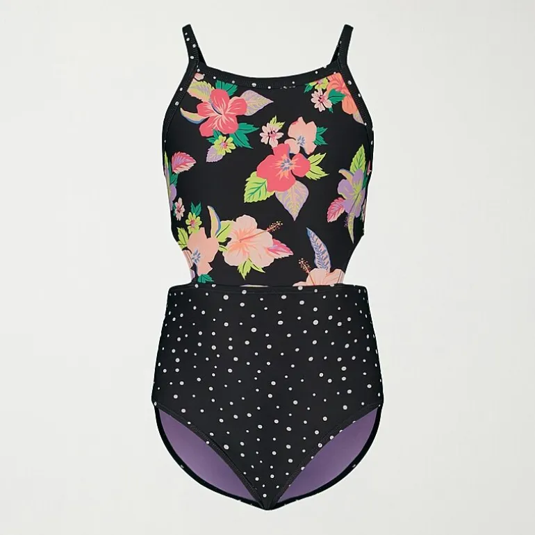 Roxy Big Kid Girls Floral Sleeveless One Piece Swimsuit