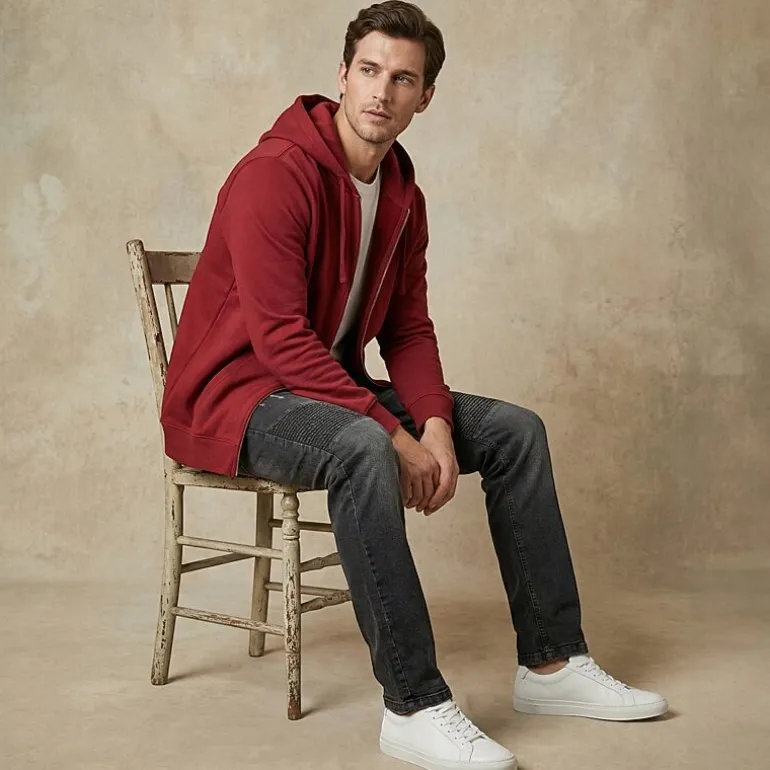 Royal Threads Mens Easy-on + Easy-off Long Sleeve Hoodie