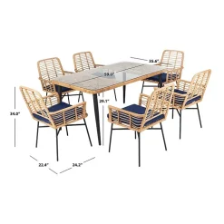 Safavieh Beson 7-pc. Cushioned Rectangular Dining Set