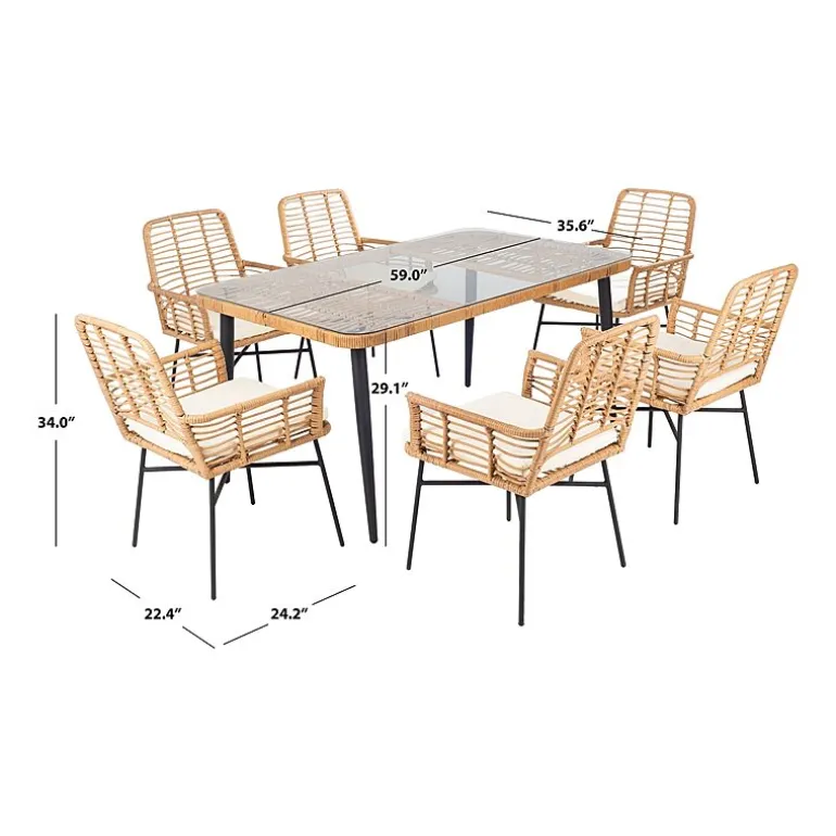 Safavieh Beson 7-pc. Cushioned Rectangular Dining Set