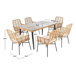 Safavieh Beson 7-pc. Cushioned Rectangular Dining Set