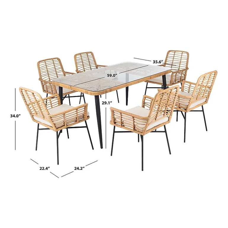 Safavieh Beson 7-pc. Cushioned Rectangular Dining Set