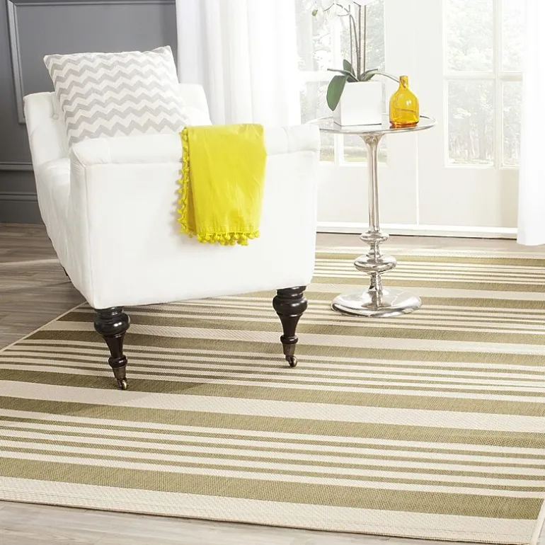 Safavieh Courtyard Collection Santos Stripe Indoor/Outdoor Area Rug