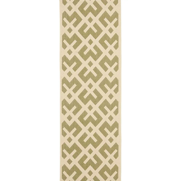 Safavieh Courtyard Collection Darrin Geometric Indoor/Outdoor Runner Rug