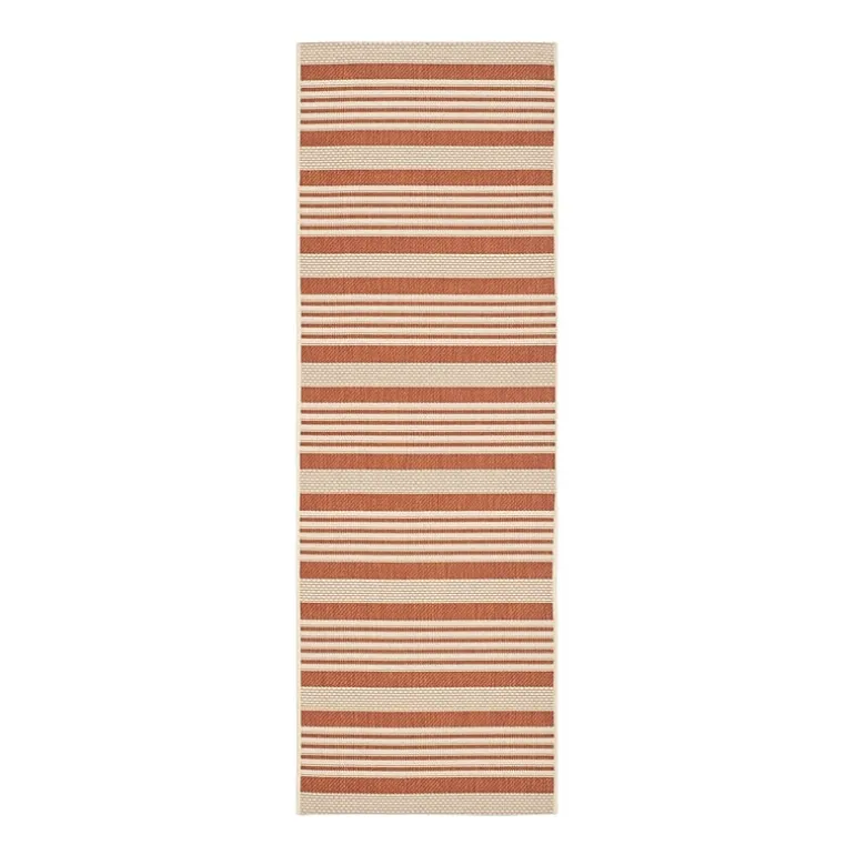 Safavieh Courtyard Collection Santos Stripe Indoor/Outdoor Runner Rug