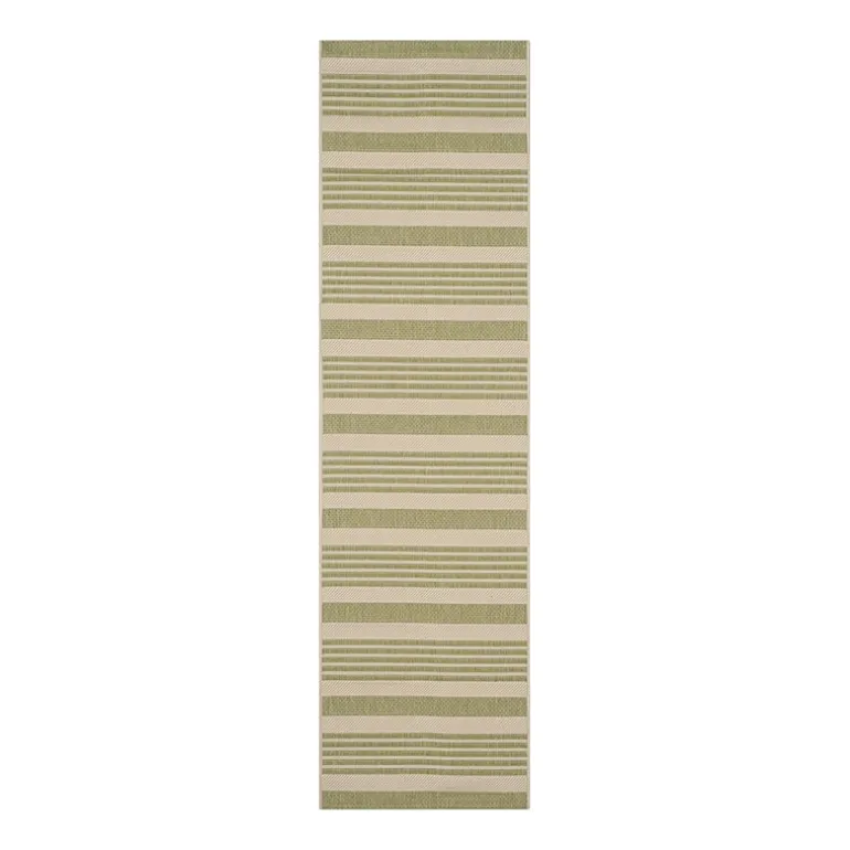 Safavieh Courtyard Collection Santos Stripe Indoor/Outdoor Runner Rug