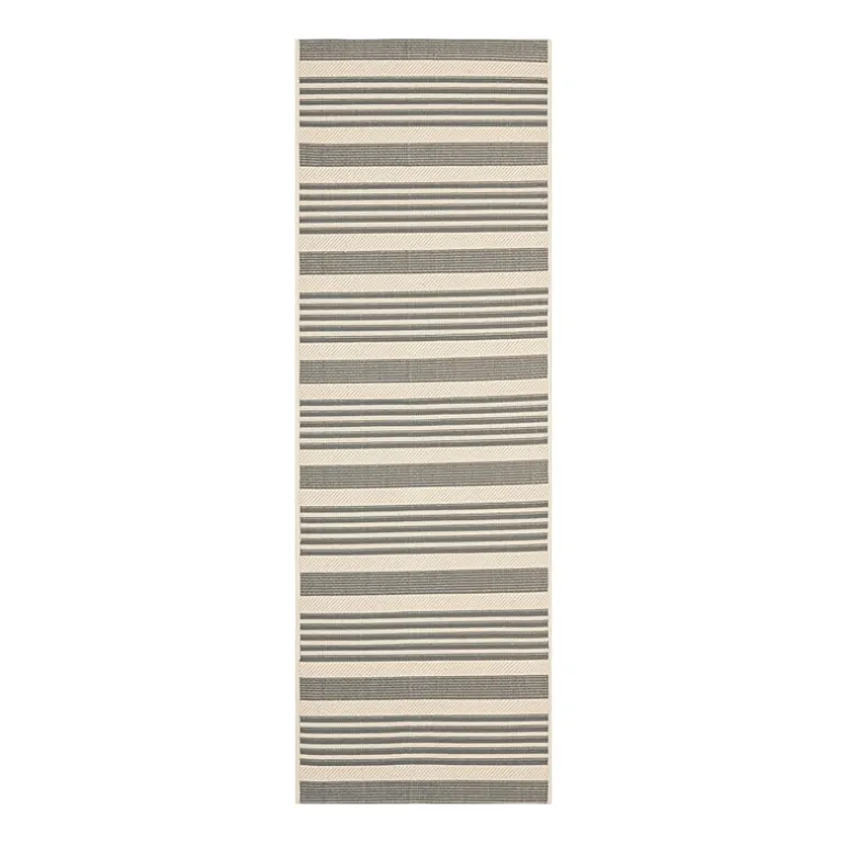 Safavieh Courtyard Collection Santos Stripe Indoor/Outdoor Runner Rug