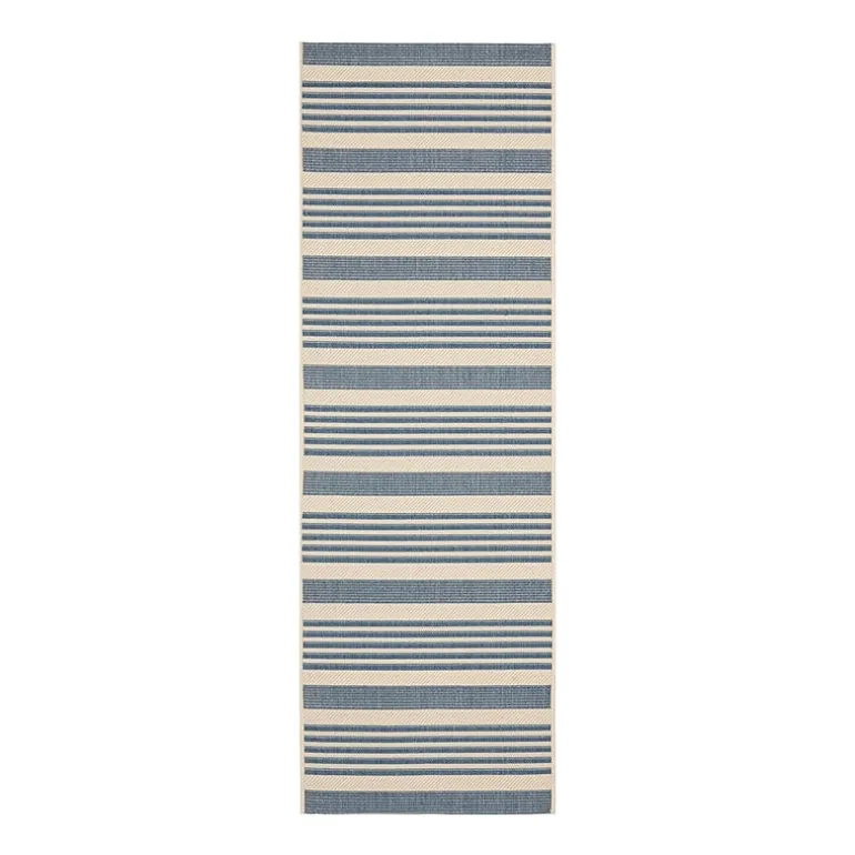 Safavieh Courtyard Collection Santos Stripe Indoor/Outdoor Runner Rug