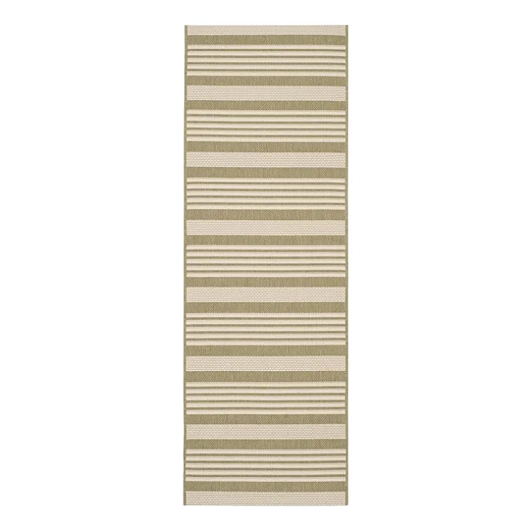 Safavieh Courtyard Collection Santos Stripe Indoor/Outdoor Runner Rug