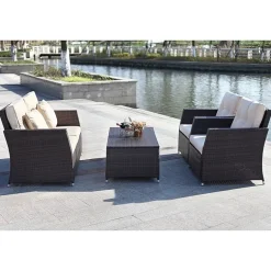 Safavieh Parry 4-pc. Conversation Set Cushioned